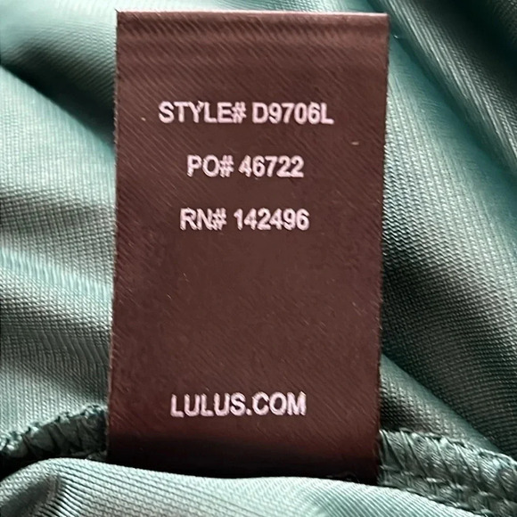 Lulus Amour Teal Green Luxe Stretch Velvet High-Low Wrap Dress V-Neck Size M - Picture 14 of 15